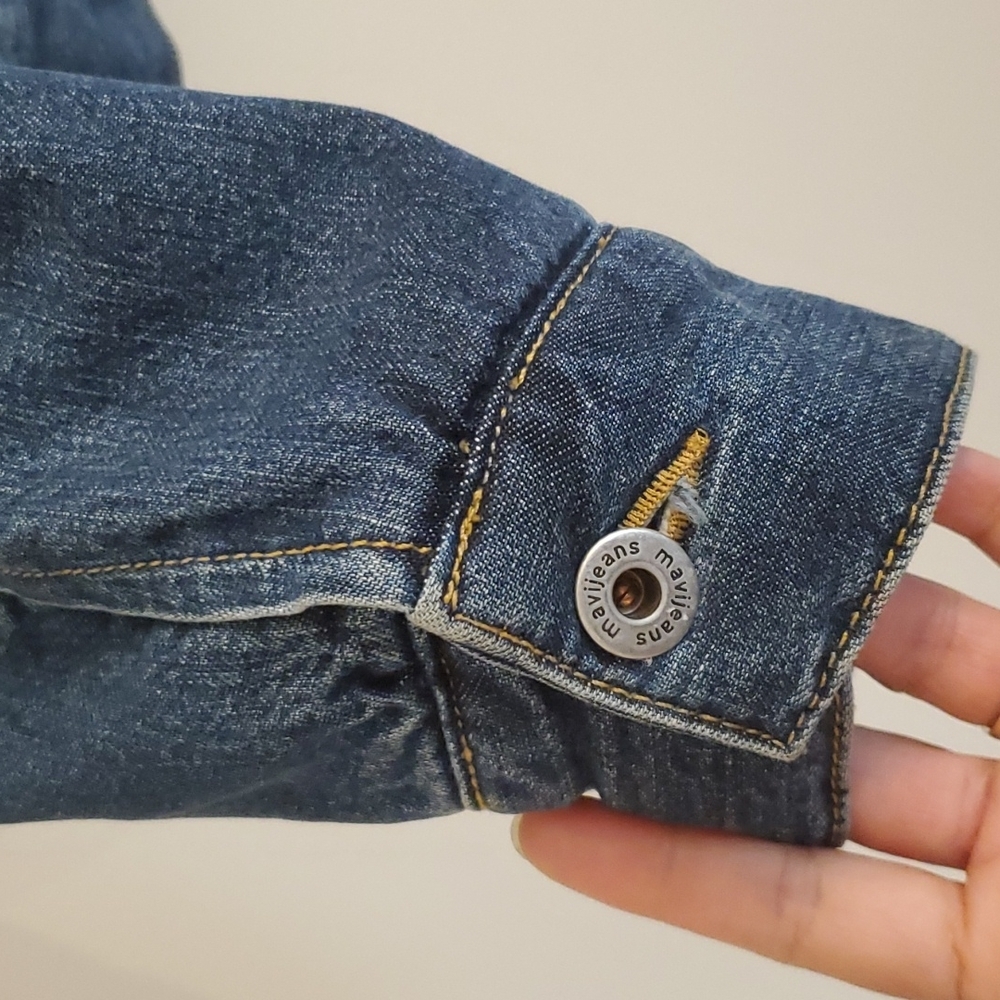 Mavi Jeans 419 Kitty Furred Jean Jacket L - Picture 4 of 7